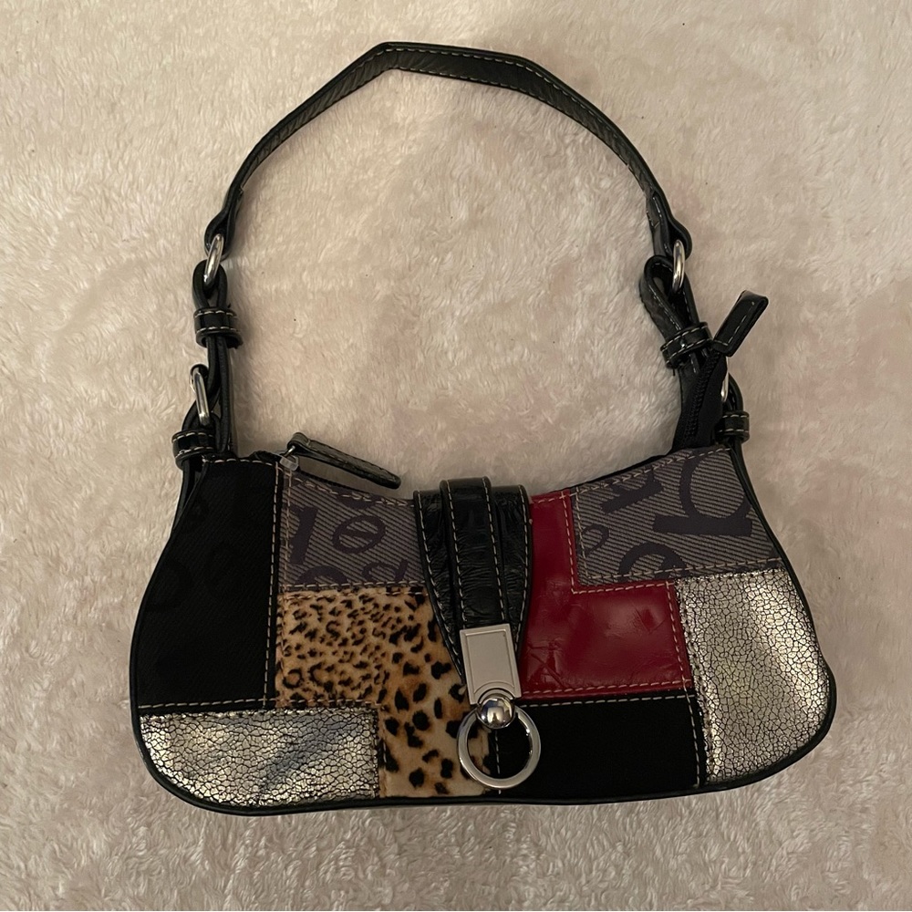 Y2K BeBe mini purse! Cheetah print patch work